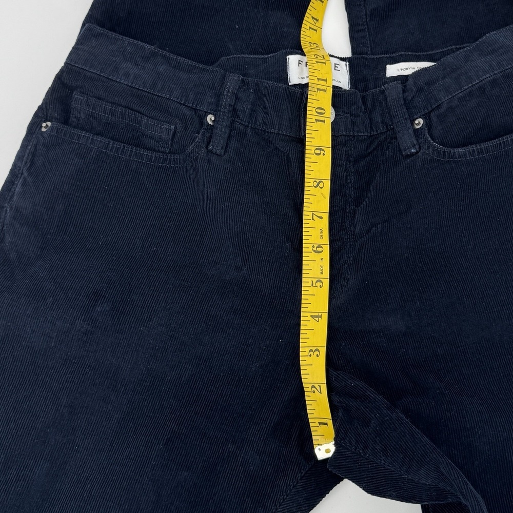 FRAME L'Homme Straight Corduroy Pants Mens 33 Navy Blue Stretch Luxury Designer - Picture 8 of 12